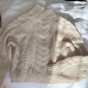 Sunday Best Cream mock neck Sweater